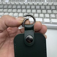 Porte-clés personnalisé avec logo, porte-cartes en PVC grainé cuir, étui pour badge d'identification avec anneau métallique, pour carte d'accès U Shield