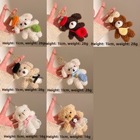 JOYSON Peluche Ours Mignon Créatif avec Pull, Pochette Bandoulière, Breloques de Sac, Pendentif Ours en Peluche, Décoration de Porte-clés