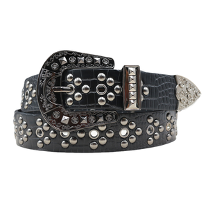 Cintura di Design per Uomo e Donna, Stile Punk Y2K Street Wear, con Borchie e Occhielli, Cintura per Jeans Completamente Rivettata, Cintura Gotica alla Moda in PU - Product Image 4