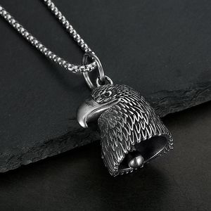 Yunnique Collar con colgante de águila de acero inoxidable, retro, pulido, con signo del zodiaco, unisex, regalo - Product Image 1