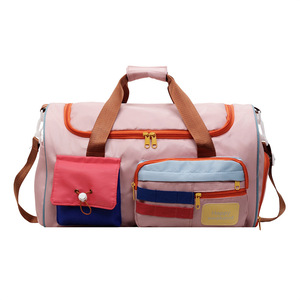 Sac de sport personnalisé multicolore pour vêtements secs et mouillés, grande capacité, décompression, sac de voyage portable avec pochette et poignée télescopique - Product Image 5