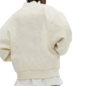 Servicio OEM al por Mayor, Chaqueta Bomber Clásica con Logotipo Personalizado de Invierno, Chaqueta de Lana para Hombre - Product Image 3