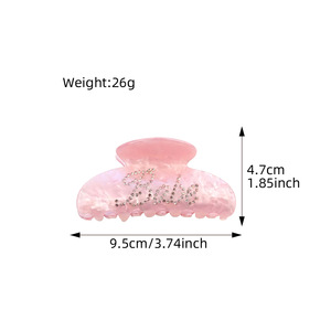 Clip per capelli con strass con logo personalizzato con scritta <span class=keywords><strong>sposa</strong></span> acetato di cristallo - Product Image 3