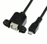 Cable de Extensión USB Tipo B Hembra para Montaje en Panel a Micro Macho