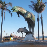 Vente chaude Statues de dauphins en bronze de haute qualité grandeur nature pour l'extérieur