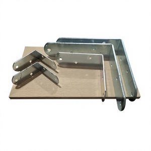 Support d'angle en acier galvanisé en forme de L, épaisseur 5 mm, couleur argent, pour quincaillerie de meubles - Product Image 1