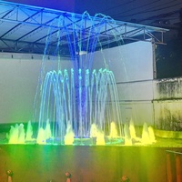 Fuente de Agua Musical y Danzante LED Comercial ShuiLiHua con Construcción de Acero Inoxidable, Diseño Tropical para Uso en Exteriores