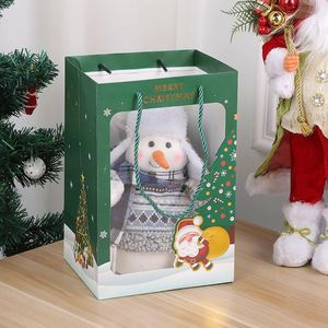 Bolsa de Regalo Navideña, Bolsa de Papel con Ventana y Estampado en Caliente y Laminación para Promoción en Supermercados - Product Image 5