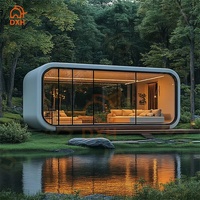 Maison modulaire préfabriquée en conteneur à 1 chambre, avec structure en acier et panneaux sandwich, pour habitation