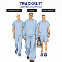 Setelan Tracksuit Streetwear Kustom Hoodie Oversized Boxy dan Celana Jogger Serasi Dua Potong untuk Pria
