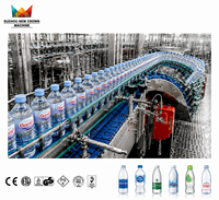 Machine de remplissage automatique de bouteilles PET contrôlée par PLC, 2000-24000 BPH, économe en énergie, pour eau minérale et eau purifiée, rinçage inclus