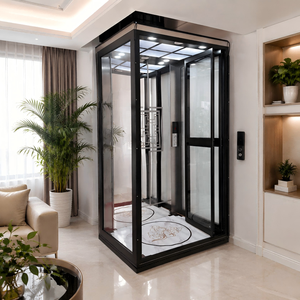 Mini <span class=keywords><strong>Ascensor</strong></span> de Lujo Certificado CE EN81 para Casa / Elevador Compacto para el Hogar, <span class=keywords><strong>Ascensor</strong></span> Hidráulico de Vidrio para 2 Personas - Product Image 1