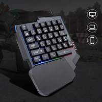 Vente en gros 35 touches Mini clavier de poche à une main Clavier ergonomique Clavier de jeu portable