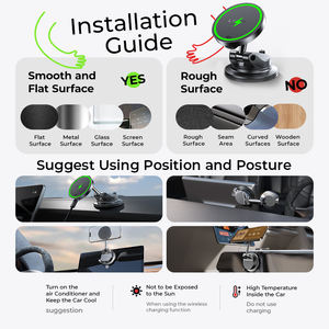 Support de Voiture Magnétique LISEN Qi2 à Ventouse pour Tableau de Bord avec Chargeur Sans Fil 25W à Charge Rapide pour iPhone 17 et Navigation GPS - Product Image 6