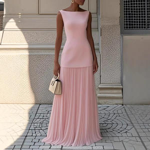 Vestido Largo Informal <span class=keywords><strong>de</strong></span> Diario con Cuello Barco y Pliegues, Personalizado, Elegante, Formal, para <span class=keywords><strong>Fiesta</strong></span>, <span class=keywords><strong>de</strong></span> Noche, para Mujer, <span class=keywords><strong>de</strong></span> Fábrica - Product Image 5