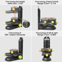 Huepar magnétique pivotant Base réglable à 360 degrés PV10 + 1/4 "réglage de la hauteur du filetage support de réglage fin adaptateur de niveau Laser