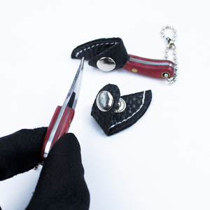 Mini Navaja de Bolsillo con Llavero y Funda de Cuero, Pequeños Cuchillos EDC, Abridor de Cajas de Paquetes Express - Product Image 6