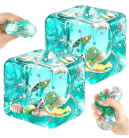 Juguete Sensorial Antiestrés de Maltosa con Forma de Cubo de Estrella - Juguete de Compresión de Ascenso Lento para Niños y Adultos, Temática de Isla Oceánica