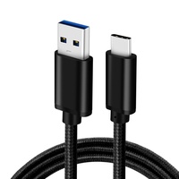 Cable de Datos USB-A Tipo C con Cubierta de Nailon Trenzado, Conductor de Cobre Puro para Teléfonos Android, Carga Rápida de 3A, USB 3.0, Transferencia de Datos de 60W