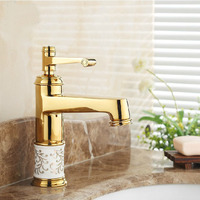 Robinet mélangeur de lavabo KD-203F de haute qualité, couleur argent électroplaqué, avec eau froide et chaude, pour salle de bain et jardin