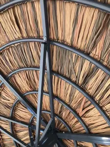 Hochwertige Malediven Künstliche Stroh palme Synthetische Stroh Stroh Regenschirm Paja Dach Kraft papier Edelstahl 1PCS