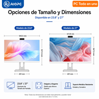 PC de Escritorio Todo en Uno DK238-DK270-F de 23.8/27 Pulgadas, Pantalla IPS, Cámara Emergente, Soporte de Pared VESA de Liberación Rápida, Mini-ITX, EU/AU, SSD, 12 Núcleos