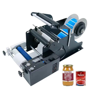 Small Desktop Semi Automatic Spirits Wine Tin Cans Jar Round Bottles Sticker <b>Labeling</b> <b>Applicator</b> Machine - Product Image 1