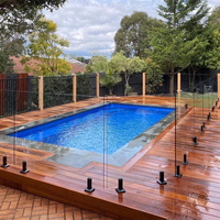 Balustrade en verre trempé sans cadre avec support en acier inoxydable pour balcon