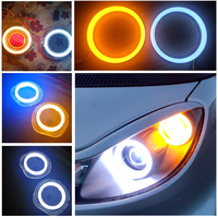 Nouvelles feux de signalisation de direction à LED pour voiture, personnalisables en usine, type Halo Rings, Angel Eyes, en coton, bicolores blanc et jaune, 12V