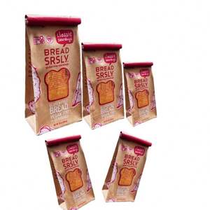 Sacs en papier kraft personnalisés avec logo pour boulangerie, biscuits et aliments, avec fermeture à lien métallique et fenêtre - Product Image 2