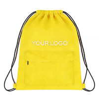 Sac à dos à cordon en tissu Oxford imperméable avec logo personnalisé, design léger et minimaliste pour le sport et les voyages en plein air