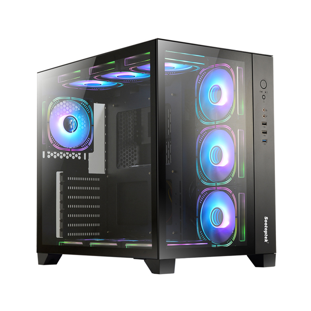 Sea View Room Vertical ATX CASE Gaming Computer Pc Chassis Cases & Towers with RGB Fan