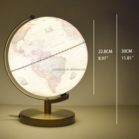 Globe de lampe de nuit avec support en métal, support en métal éclairé de bureau