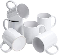 Tazas de Cerámica Blancas de Porcelana para Sublimación con Logo Personalizado, Precio de Fábrica, para Café y Navidad, 11 oz, Almacén en EE. UU.