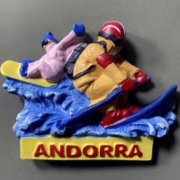 Aimants de réfrigérateur 3D Europe Andorre, souvenirs touristiques, collection d'autocollants, articles de décoration artisanaux