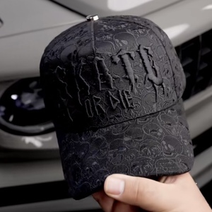 3D Embroider Logos on Brim Cotton and Suede Custom Interior Tape 5 Panels Back Tag High Quality Full <strong>Black</strong> <strong>Baseball</strong> <strong>Caps</strong> - Product Image 6