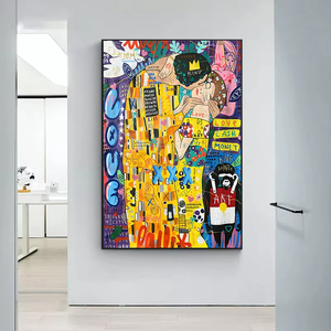 Poster con Ritratto Astratto Graffiti Pop Art <span class=keywords><strong>Stampa</strong></span> su Tela Dipinto ad Olio Famosa Immagine da Parete Opera d'Arte per Arredamento Casa - Product Image 2