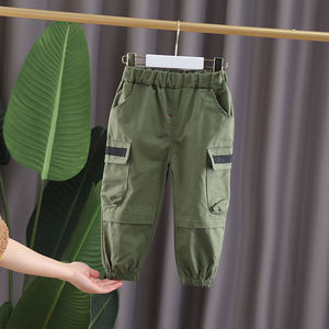 Offre Spéciale enfants vêtements noir et <span class=keywords><strong>blanc</strong></span> couleur lin garçons adolescent travail <span class=keywords><strong>pantalon</strong></span> pour enfants avec poches - Product Image 2