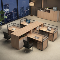 Poste de travail modulaire moderne pour bureau, cloison de séparation, bureau pour personnel, mobilier de bureau, table de travail multi-personnes avec armoire de rangement