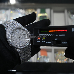 Designer-Luxus-Saphir-Automatikwerk-Uhren, Iced Out VVS Moissanite-Uhren für Herren – Großhandel - Product Image 4