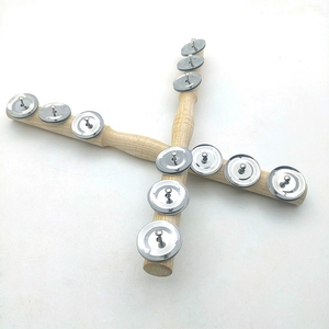 Shaker à 6 clochettes en métal avec poignée en bois massif, instrument de rythme portatif pour enfants, idéal pour l'enseignement en classe - Product Image 3