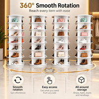 Meuble de rangement rotatif en plastique pour chaussures, sur pied, multi-niveaux, à 360 degrés, pour entrée de maison, style moderne et minimaliste
