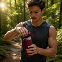 Gobelet isotherme à double paroi pour protéines, 16 oz, 24 oz, garde au froid 24-36 heures, Tritan sans BPA, acier inoxydable, pour la salle de sport