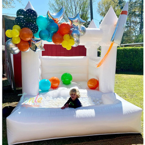 Inflatable lâu đài đám cưới trắng Inflatable thư bị trả lại nhà nhảy lâu đài <span class=keywords><strong>bouncy</strong></span> lâu đài với slide và bóng Pit - Product Image 6