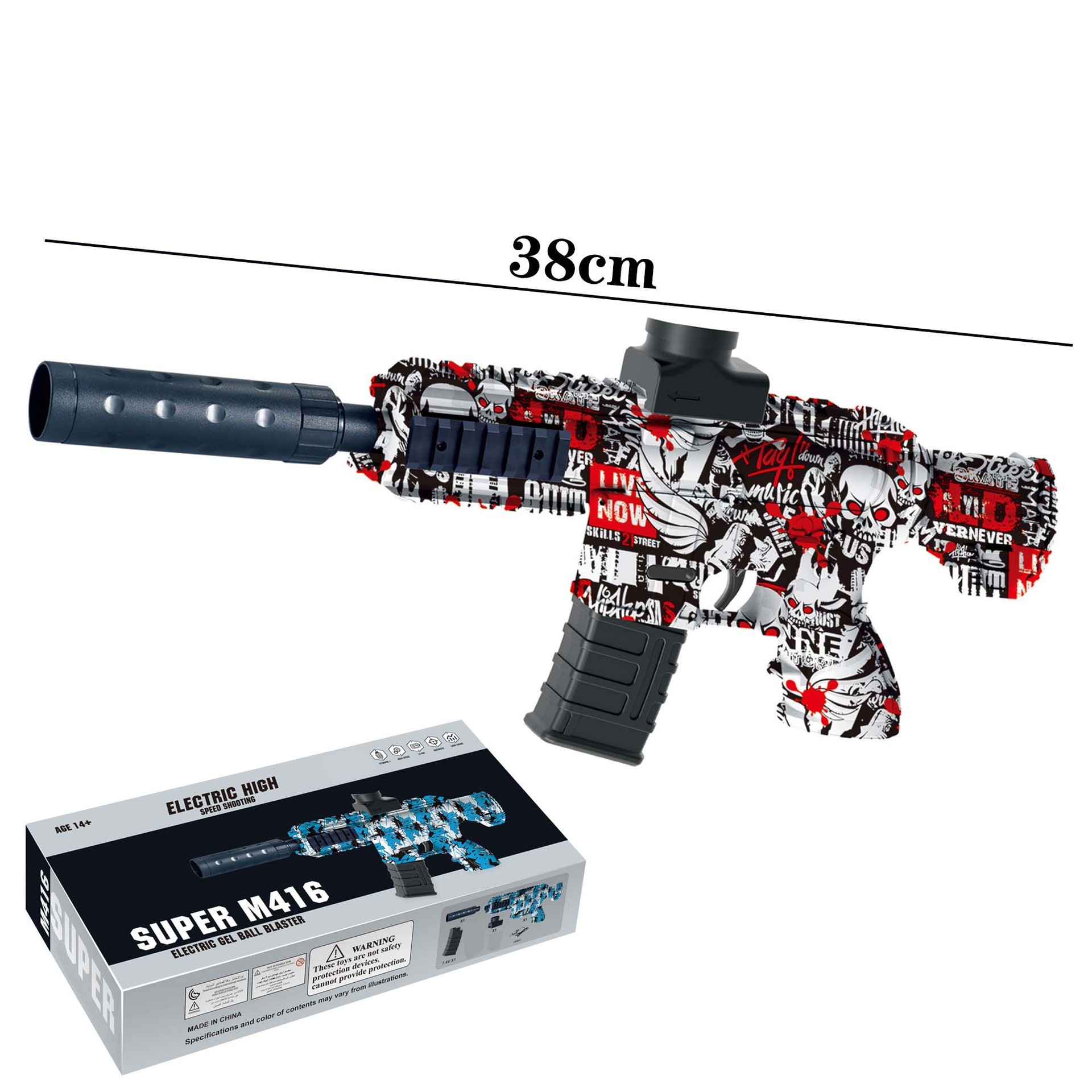 M416-Skull Red [Caja de color en inglés de 7,4 V]