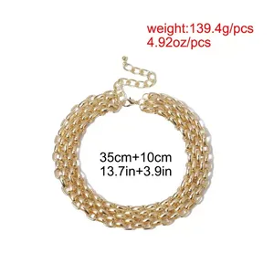 قلادة عنق معدنية سميكة للنساء لون ذهبي فضي إكسسوارات ياقة مكتنزة على الرقبة مجوهرات أنيقة - Product Image 6