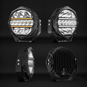 Phare <span class=keywords><strong>de</strong></span> travail LED rond super lumineux haute puissance 9 pouces 12V 24V avec faisceau combiné blanc et ambre et <span class=keywords><strong>feux</strong></span> <span class=keywords><strong>de</strong></span> <span class=keywords><strong>position</strong></span> DRL pour camion - Product Image 6