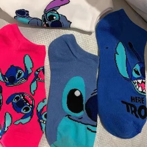 Stitch Anime Ankle <b>Socks</b> Women Breathable Sweat Absorbing <b>Polyester</b> Youth Casual <b>Socks</b> - Product Image 1