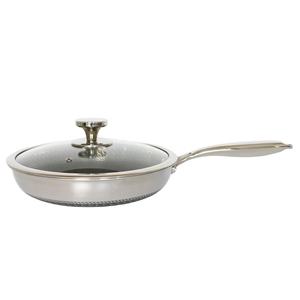 22cm çift taraflı BPA içermeyen ve gıda sınıfı üç katlı paslanmaz çelik olmayan etiket kızartma tavası aile yemekleri için - Product Image 3