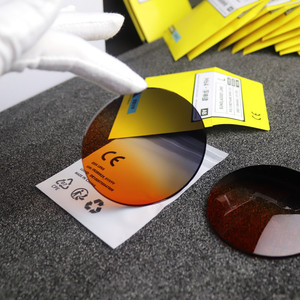 EXIA lentille M64 lunettes de soleil lentille 1.61 polyuréthane <span class=keywords><strong>MR</strong></span>-8 UV400 dégradé gris à orange couleur base courbe 3 épaisseur 3mm SHMC - Product Image 6